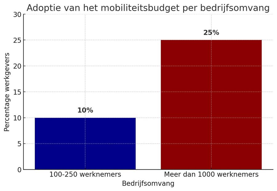 Adoptie van het mobiliteitsbudget per bedrijfsomvang